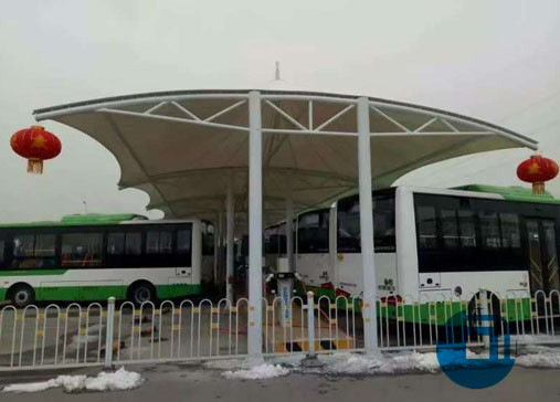 河南某公交站停車棚膜結(jié)構(gòu)